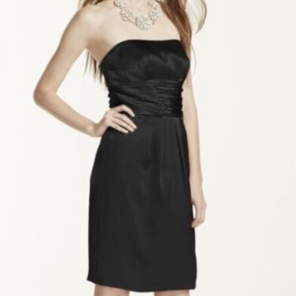 David's Bridal Black Strapless Dress